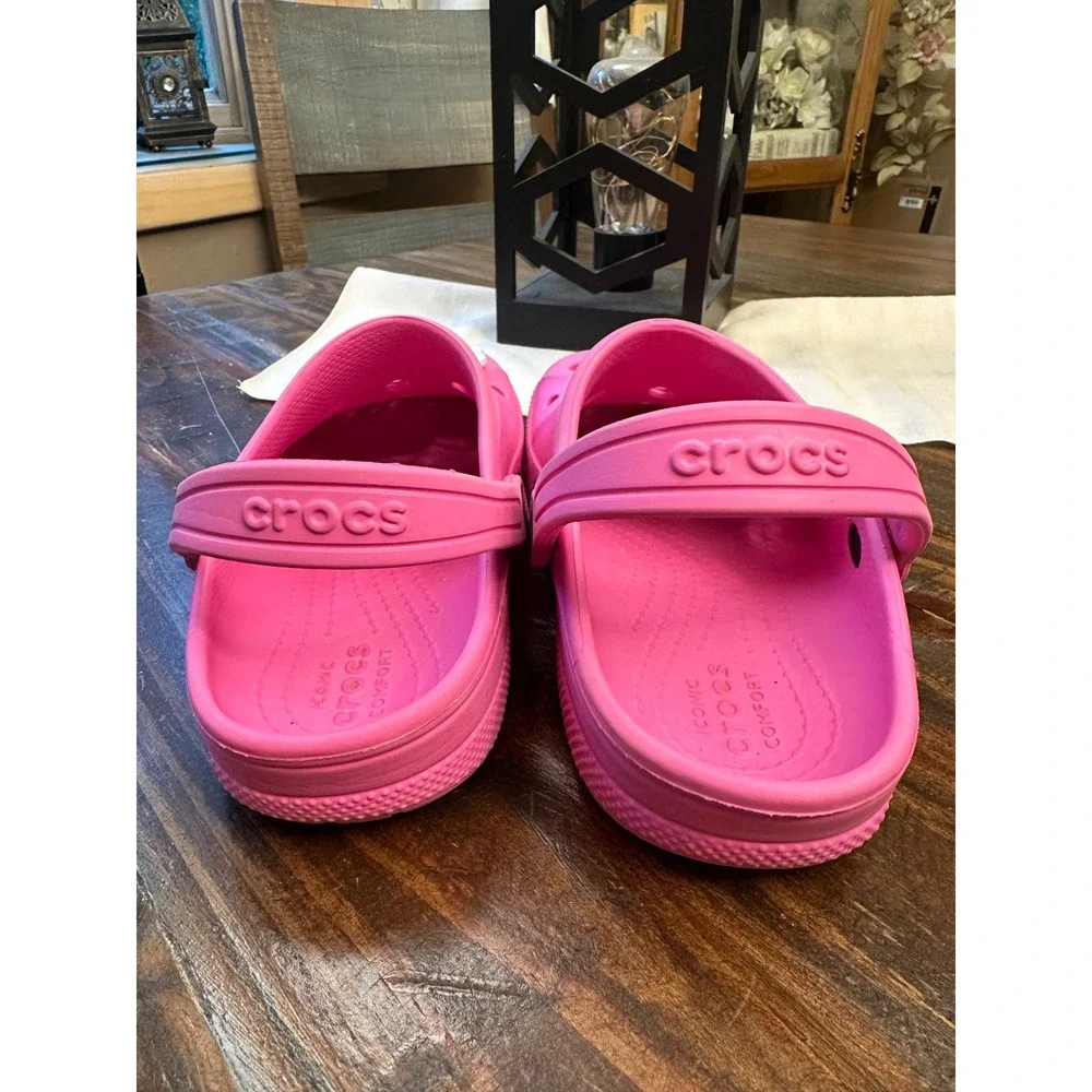 Crocs Kids Baya Clog Pink Celestial Moon Cloud Charms Size J2 Water Shoes Junior